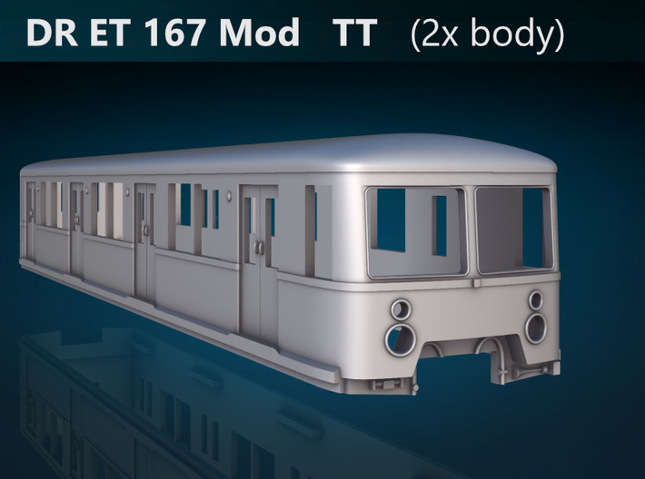 DR ET 167 Mod TT [2x body] 3d printed DR ET 167 Mod TT front view rendering