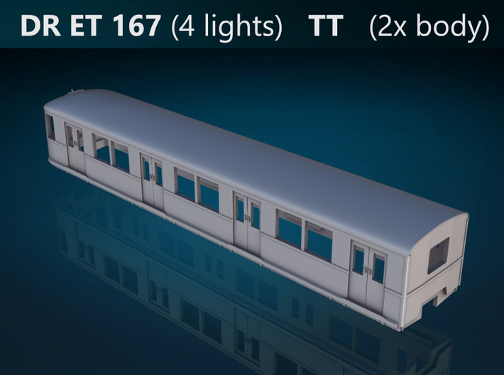 DR ET 167  TT [2x body] 3d printed DR ET 167 (4 lights) TT top view rendering