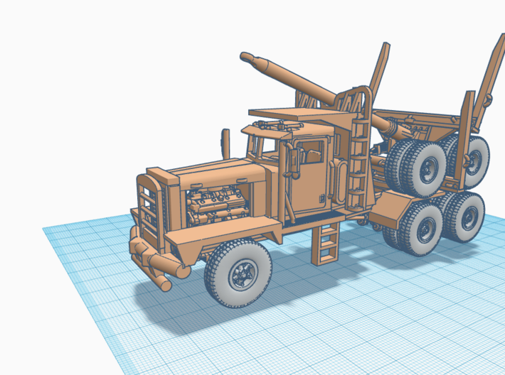 1/64th Heavy off road type log trailer  3d printed 