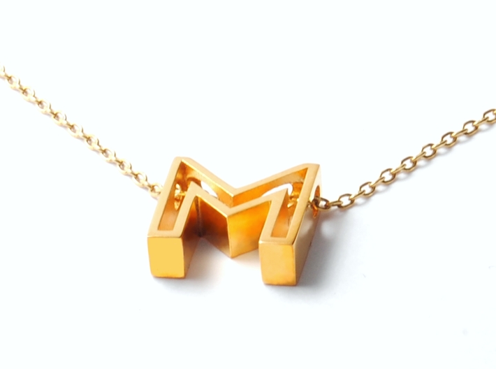 M Letter Pendant (Necklace) 3d printed M Letter Pendant
