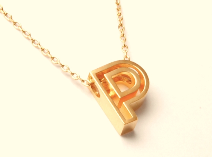 P Letter Pendant (Necklace) 3d printed 