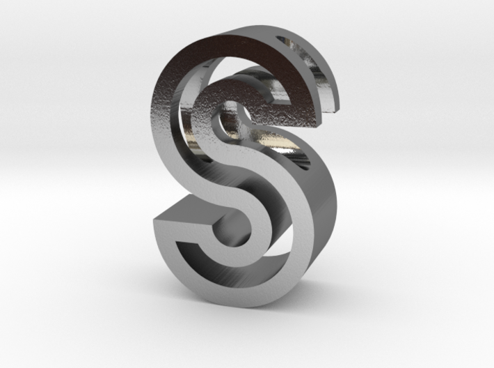 S Letter Pendant (Necklace) 3d printed