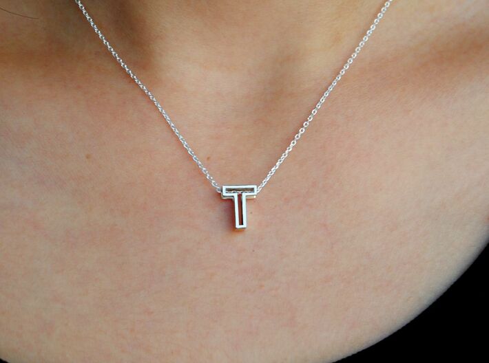 T Letter Pendant (Necklace) 3d printed 