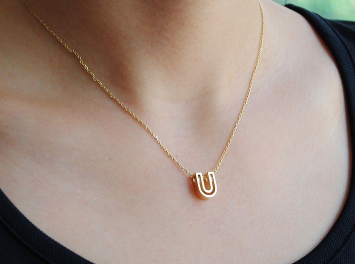 U Letter Pendant (Necklace) 3d printed 