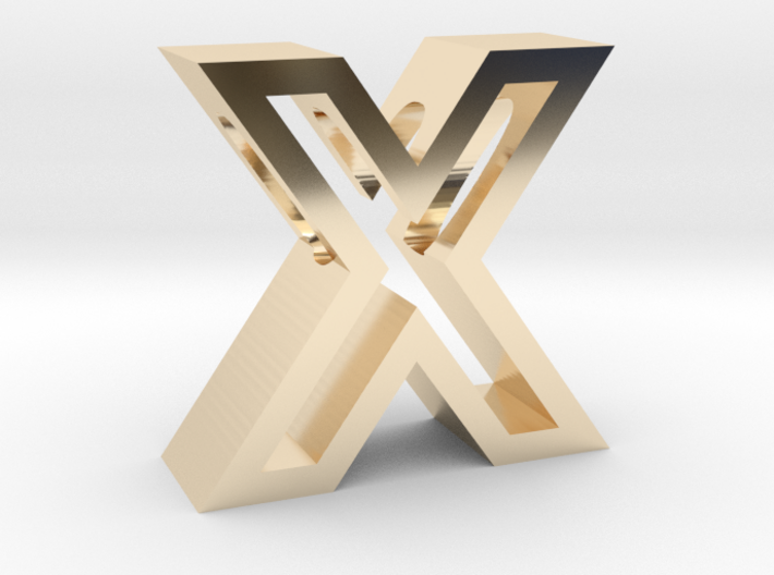 X Letter Pendant 3d printed