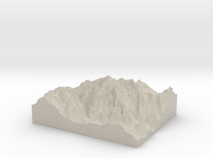 Model of Mont Blanc 3d printed
