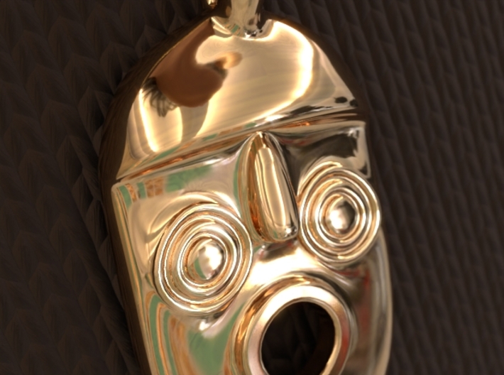 Jewelry Round Bwa Mask Pendant 3d printed 