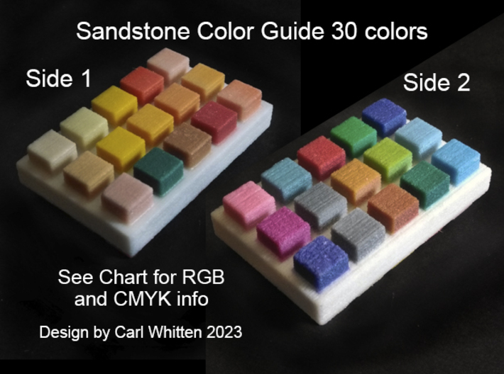 Sandstone Color Guide for 3D Designers 3d printed Printed in Natural full color sandstone