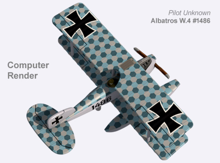 Albatros W.4 #1486 (full color) 3d printed