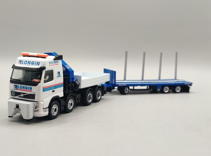 3Axle Trailer 3d printed Silver bar, volvo  is not contained