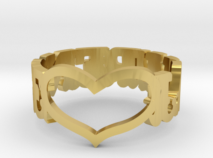 LAWRENCE HEART RING 3d printed