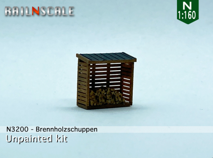 Brennholzschuppen (N 1:160) 3d printed