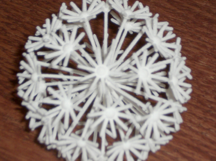 Small Dandelion 3d printed Small Dandelion (older model; newer has thicker stems &amp; 11 petals) in white strong and flexible plastic