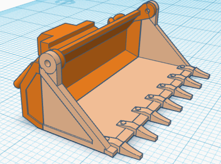 1/50th 4 in 1 bucket for a skid steer 3d printed 