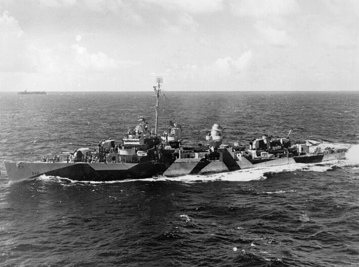 Nameplate USS Morrison DD-560 (10 cm) 3d printed Fletcher-class destroyer USS Morrison DD-560.