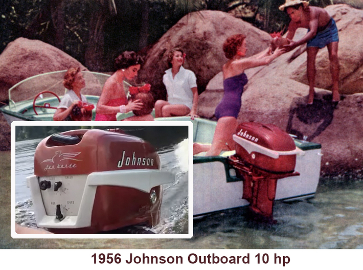 Vintage 1950s Johnson Outboard & Tank 3d printed Sample to use as color guide