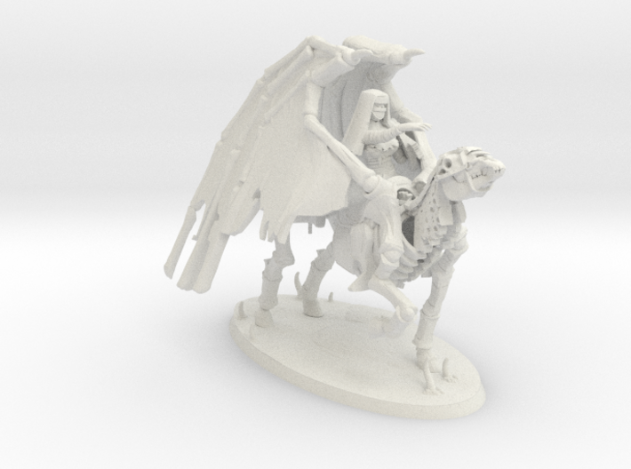 Undead Pegasus With Female Rider 3d printed