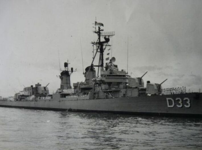 Nameplate Maranhão D33 (10 cm) 3d printed Fletcher-class destroyer Maranhão D33, ex-USS Shields DD-596.