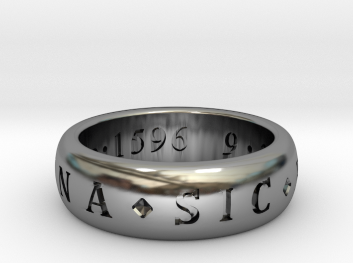 Sic Parvis Magna Uncharted Ring 3d printed