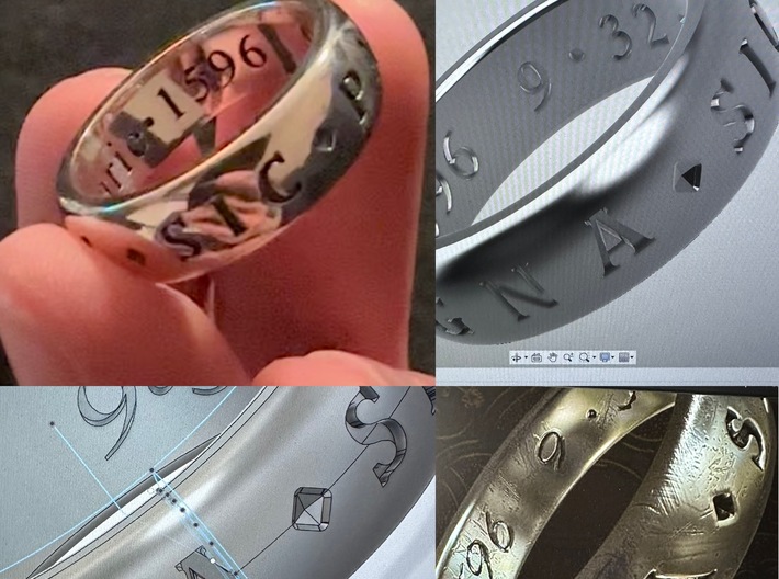Sic Parvis Magna Uncharted Ring 3d printed 