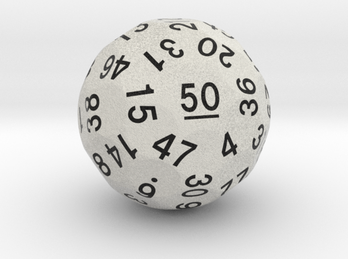 d50 Sphere Dice &quot;Bullseye&quot; 3d printed