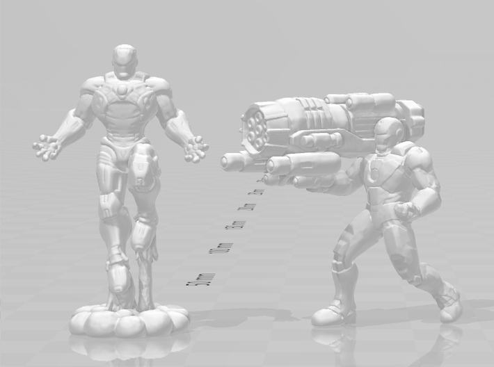 Ironman with Proton Cannon 28mm miniature game rpg 3d printed 
