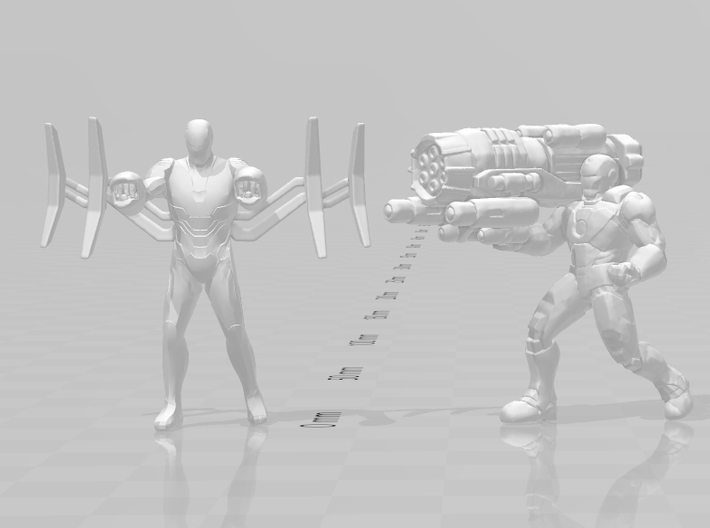 Ironman with Proton Cannon 28mm miniature game rpg 3d printed 