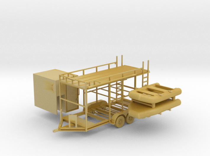Swift Water Rescue Trailer & Boats 1-87 HO Scale 3d printed 