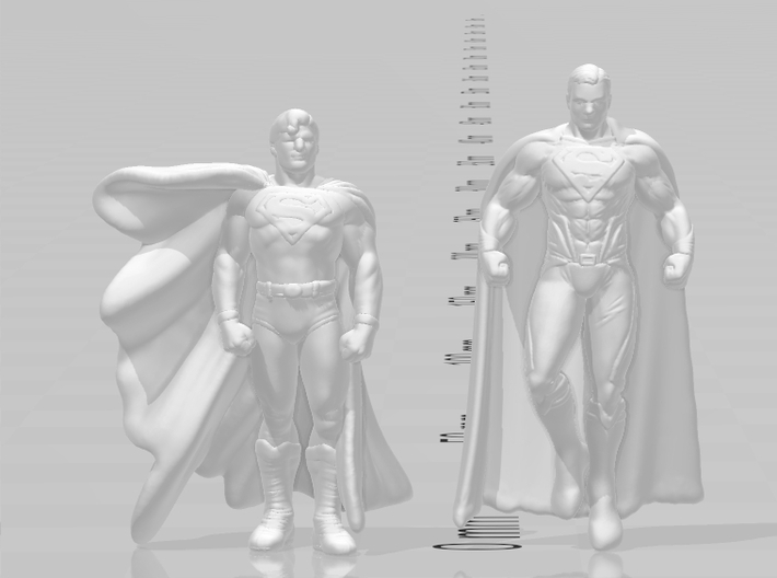 Superman HO scale 20mm miniature model scifi hero 3d printed 