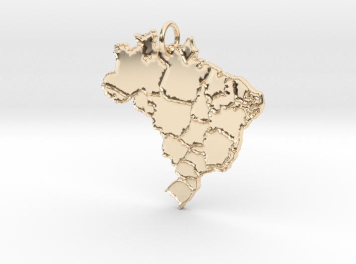 Brazíl Island Map Pendant 3d printed