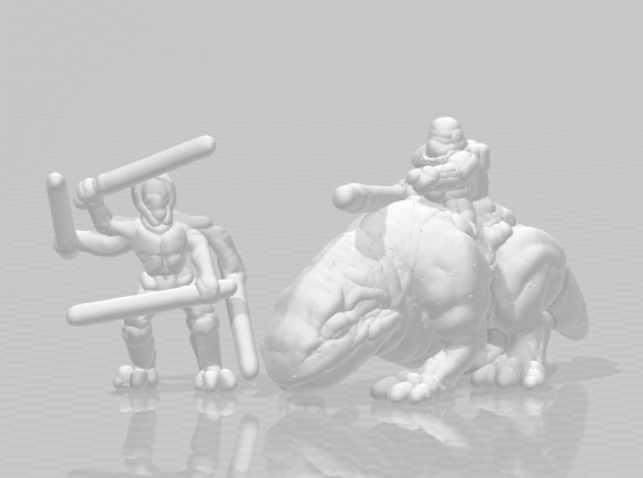 SW Sandtroopers on dewback 6mm miniature models wh 3d printed 