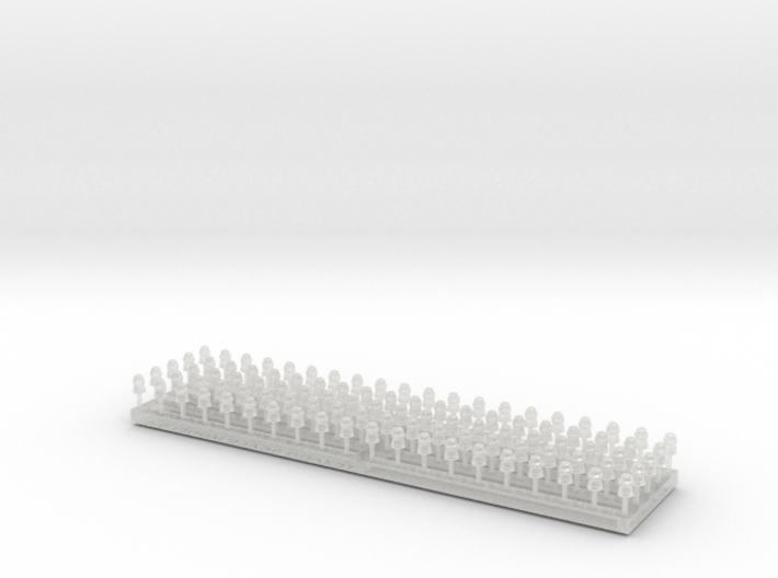 100 Small Insulators (1:24 Scale) 3d printed
