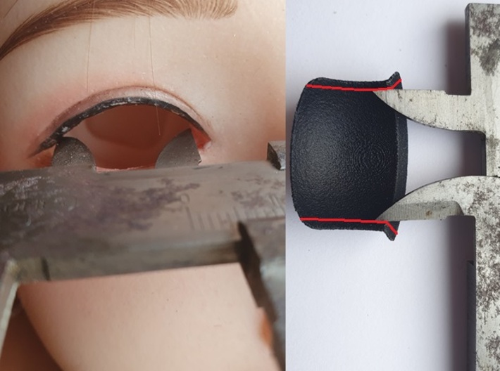 5 pairs eyelids 0° for 27mm cartridge eyes 3d printed adjusting the eyelid width
