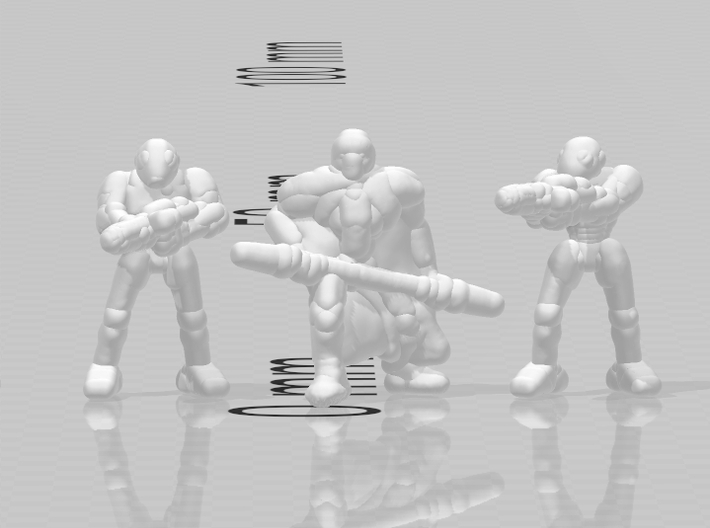 BXdroid commando 6mm miniature model set infantry 3d printed 