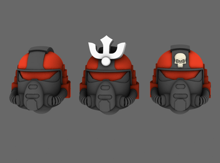 Red Ronin V2 Crusader Trooper Helmets x10 3d printed 