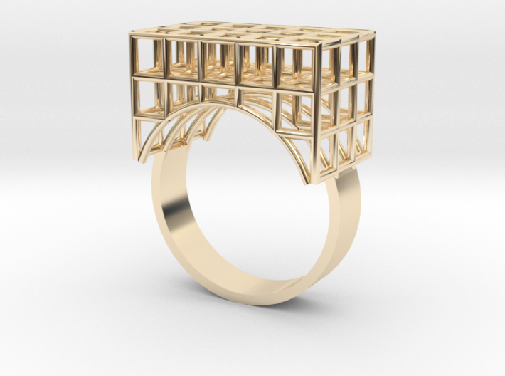 Ring with squares design (small) 3d printed