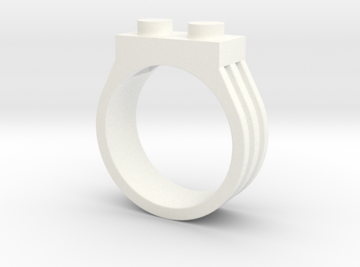 Brick Ring-2 Stud, Size 10 3d printed 