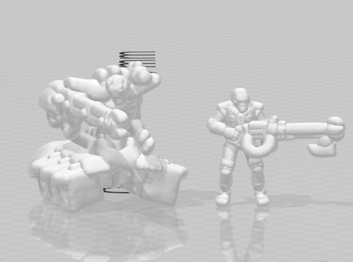 Space Skeleton Heavy Destroyer 6mm Epic Infantry 3d printed 