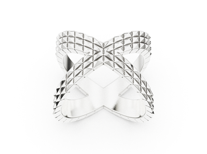 STUDDED X RING 3d printed