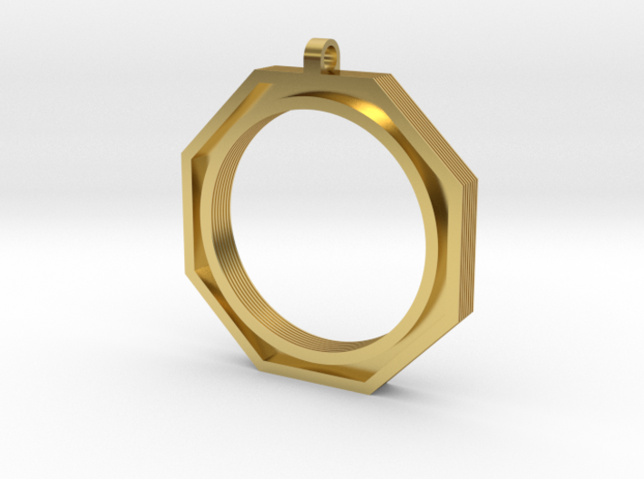 Oct Ring Pendant 3d printed