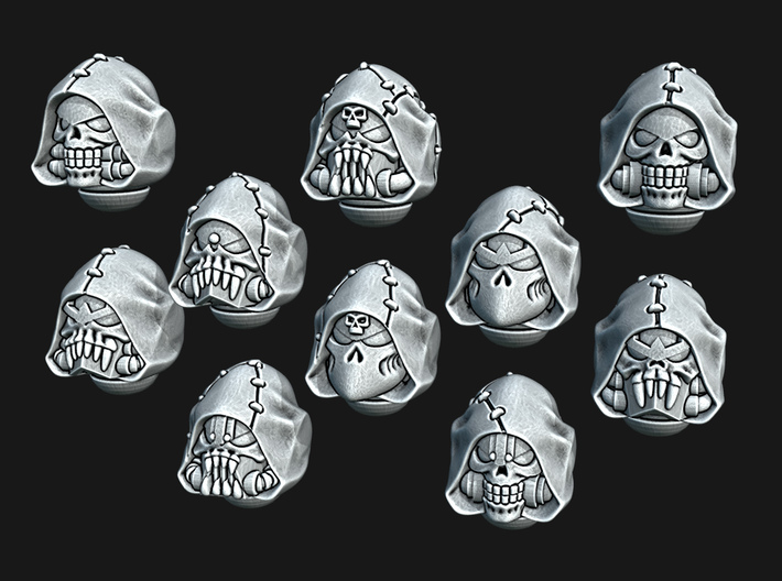 Hooded Skull Helmets - Stitched Hood 3d printed