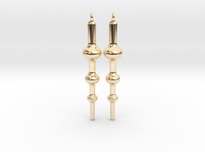 Triple Sphere - Drop Earrings 3d printed