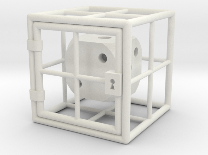 Caged D6 3d printed