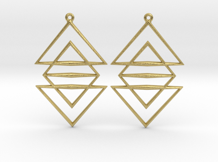 Triangle Symphony I - Drop Earrings 3d printed 