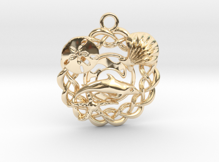 Sea Life pendant with Celtic flair in .925 3d printed