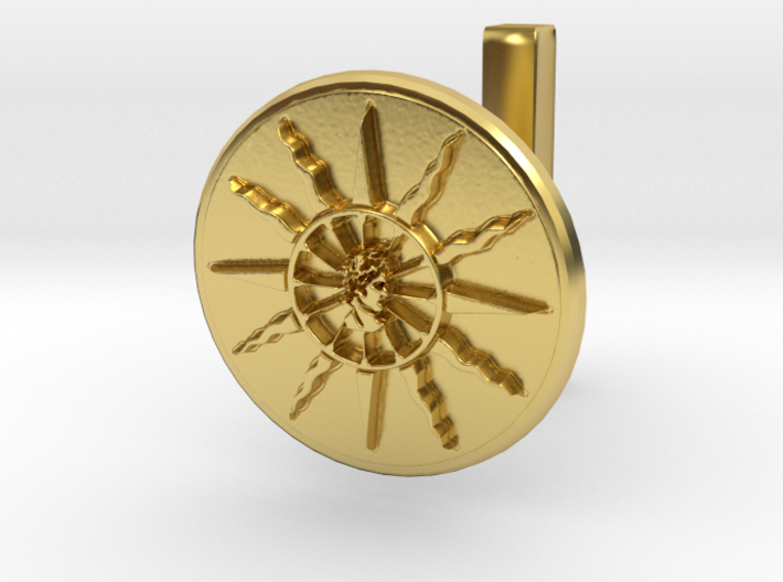 Cufflink of Apollo's solar chariot wheel 3d printed