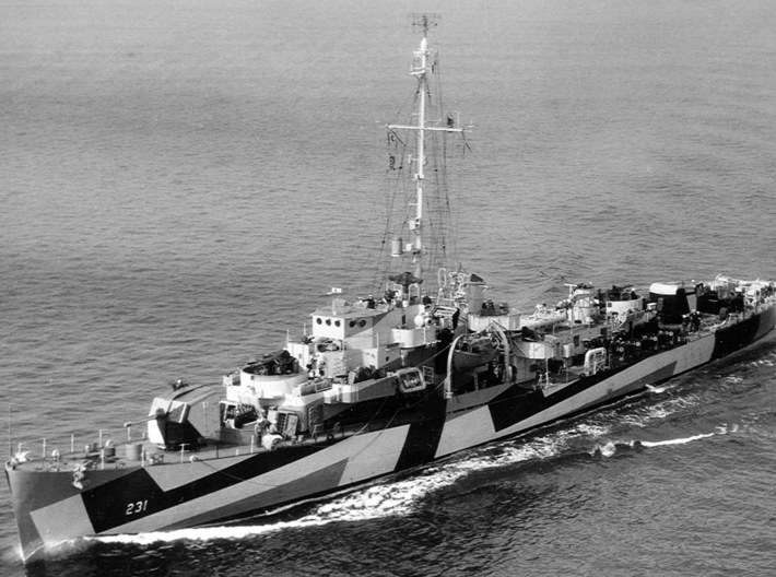 Nameplate USS Hodges DE-231 3d printed Rudderow-class destroyer escort USS Hodges DE-231.
