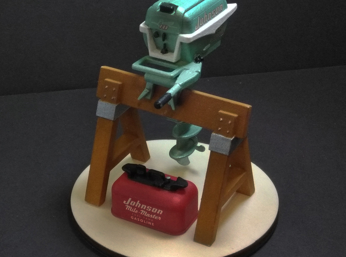 1950s Johnson Outboard Motor Stand 3d printed Add a base from Michaels Arts & Crafts. Not Included.