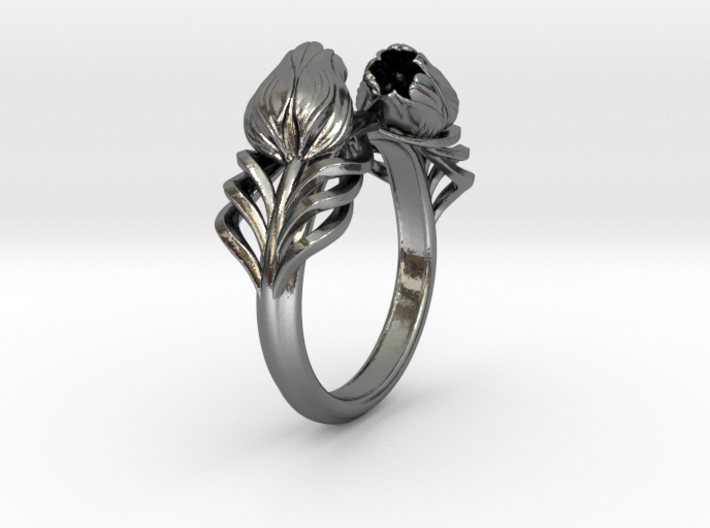 Tulip Ring 3d printed