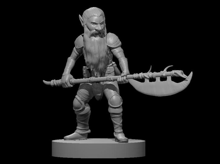 Gnome Male Barbarian 3d printed 